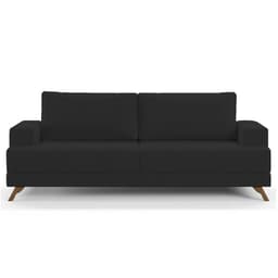 Sofá 3 Lugares 180cm Living Pés Curvos Santi D05 Suede Preto - Mpozenato