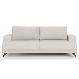 Sofá 3 Lugares 200cm Living Pés Curvos Santi D05 Linho Cru - Mpozenato