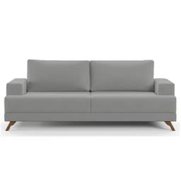 Sofá 3 Lugares 200cm Living Pés Curvos Santi D05 Suede Cinza - Mpozenato