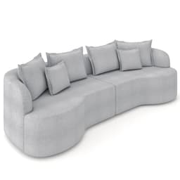 Sofá 3 Lugares 210cm Orgânico Quito K04 Bouclê Cinza - Mpozenato