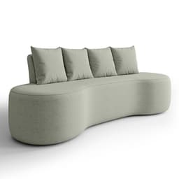 Sofá 3 Lugares 210cm Orgânico Viana B10 Bouclê Menta - Mpozenato