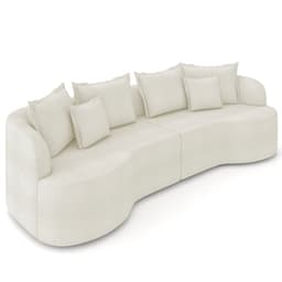 Sofá 3 Lugares 230cm Orgânico Quito K04 Bouclê Areia - Mpozenato