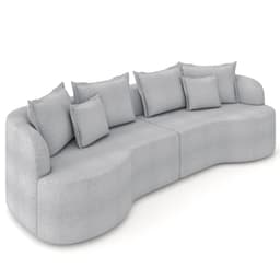 Sofá 3 Lugares 230cm Orgânico Quito K04 Bouclê Cinza - Mpozenato