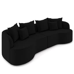 Sofá 3 Lugares 230cm Orgânico Quito K04 Veludo Preto  - Mpozenato