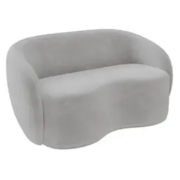 Sofá 3 Lugares Living Orgânico Sala de Estar 180cm Garbin K04 Veludo Cinza - Mpozenato