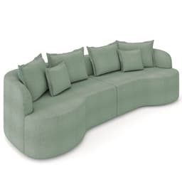 Sofá 4 Lugares 250cm Orgânico Quito K04 Bouclê Verde - Mpozenato