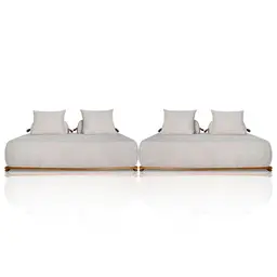 Sofá 4 Lugares Ilha 2 Módulos 160cm Viero S06 Boucle Bege - Mpozenato