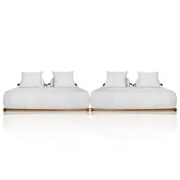 Sofá 4 Lugares Ilha 2 Módulos 180cm Viero S06 Boucle Branco - Mpozenato