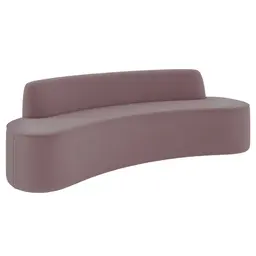 Sofá 4 Lugares para Sala de Estar Living 230cm Koane D06 Veludo Rosa - Mpozenato