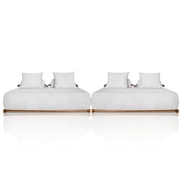 Sofá 6 Lugares Ilha 2 Módulos 200cm Viero S06 Boucle Branco - Mpozenato