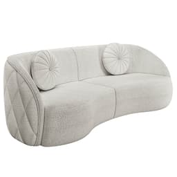 Sofá Decorativo com Almofadas 4 Lugares 318cm Tressê Zion M22 Bouclê Branco - Mpozenato