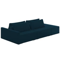 Sofá Ilha Modular com Puff para Sala Living 232cm Georgia Z08 Veludo Azul - Mpozenato