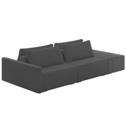 Sofá Ilha Modular com Puff para Sala Living 232cm Georgia Z08 Veludo Cinza Escuro - Mpozenato