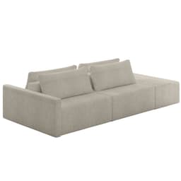 Sofá Ilha Modular com Puff para Sala Living 252cm Georgia Z08 Boucle Bege - Mpozenato
