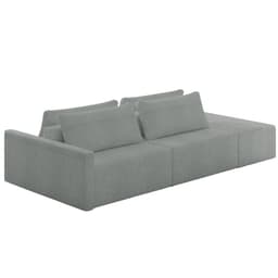 Sofá Ilha Modular com Puff para Sala Living 252cm Georgia Z08 Boucle Cinza Claro - Mpozenato