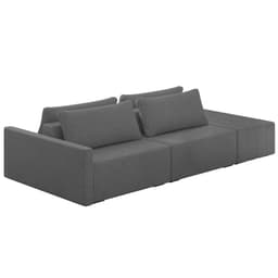 Sofá Ilha Modular com Puff para Sala Living 252cm Georgia Z08 Linho Cinza Escuro - Mpozenato