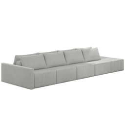 Sofá Ilha Modular com Puff para Sala Living 432cm Georgia K04 Linho Cinza - Mpozenato