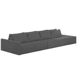 Sofá Ilha Modular com Puff para Sala Living 432cm Georgia Z08 Linho Cinza Escuro - Mpozenato