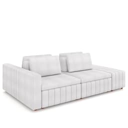 Sofá Ilha e Puff Sala Living 265cm Siesta M22 Bouclê Branco - Mpozenato