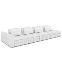Sofá Ilha e Puff Sala Living 505cm Siesta M22 Bouclê Branco - Mpozenato