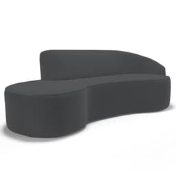 Sofá Living  2 Lugares 180cm Braço Direito Mozart D06 Veludo Cinza - Mpozenato