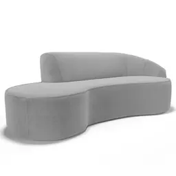 Sofá Living  3 Lugares 210cm Braço Direito Mozart D06 Bouclê Cinza - Mpozenato