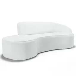 Sofá Living  3 Lugares 210cm Braço Direito Mozart D06 Sintético Branco - Mpozenato