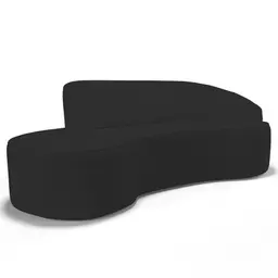 Sofá Living  3 Lugares 210cm Braço Direito Mozart D06 Sintético Preto - Mpozenato