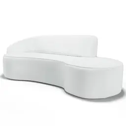 Sofá Living  3 Lugares 210cm Braço Esquerdo Mozart D06 Sintético Branco - Mpozenato