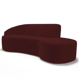 Sofá Living  3 Lugares 210cm Braço Esquerdo Mozart D06 Veludo Vermelho - Mpozenato