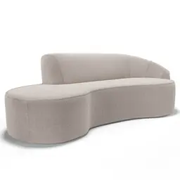 Sofá Living  3 Lugares 230cm Braço Direito Mozart D06 Bouclê Bege - Mpozenato