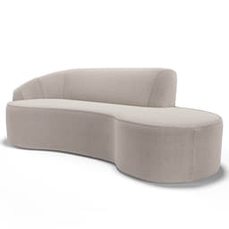 Sofá Living  3 Lugares 230cm Braço Esquerdo Mozart D06 Bouclê Bege - Mpozenato