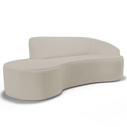Sofá Living  3 Lugares 260cm Braço Direito Mozart D06 Sintético Bege - Mpozenato