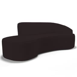 Sofá Living  3 Lugares 260cm Braço Direito Mozart D06 Sintético Marrom - Mpozenato