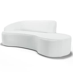 Sofá Living  3 Lugares 260cm Braço Esquerdo Mozart D06 Sintético Branco - Mpozenato