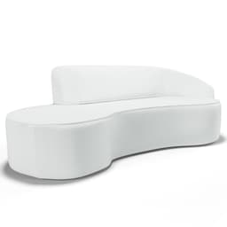 Sofá Living  4 Lugares 280cm Braço Direito Mozart D06 Sintético Branco - Mpozenato