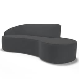 Sofá Living  4 Lugares 280cm Braço Esquerdo Mozart D06 Veludo Cinza - Mpozenato