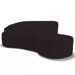 Sofá Living  4 Lugares 300cm Braço Esquerdo Mozart D06 Sintético Marrom - Mpozenato