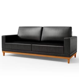 Sofá Living 145cm 2 Lugares Kayrós D05 Sintético Preto - Mpozenato