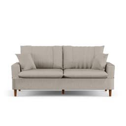 Sofá Living 3 Lugares 180cm com Almofadas Veras D05 Linho Bege - Mpozenato