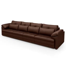 Sofá Retrátil 4 Lugares Para Sala 339cm Dijon Couro Caramelo S07 - Mpozenato