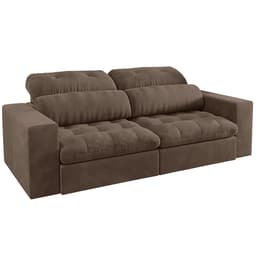 Sofá Retrátil e Reclinável 200cm Viena A12 Suede Cappucino - Mpozenato