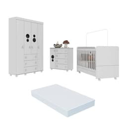 Quarto Completo Infantil com Colchão Incluso Multimóveis Pimpolho FG3571 Branco