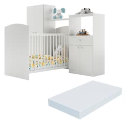 Quarto Infantil com Colchão Incluso Meu Bebê Multimóveis Branco