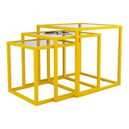 Conjunto de Mesa Lateral Trio Isabela Amarela