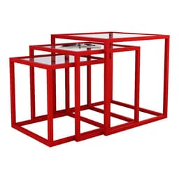 Conjunto de Mesa Lateral Trio Isabela Vermelha