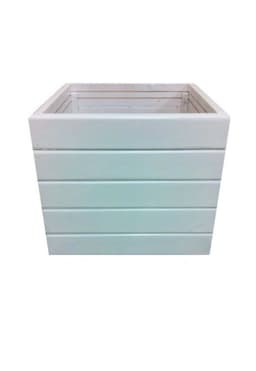 Vaso Madeira Rústico Não é Segredo Branco 40x36