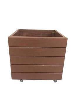 Vaso Madeira Rústico Não é Segredo Marrom Rodinha 40x40