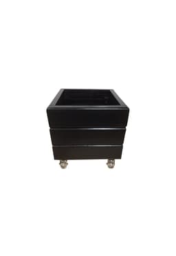 Vaso Madeira Rústico Não é Segredo Preto Rodinha 25x26