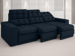 Sofá 3 Lugares Net Jobim Assento Retrátil e Reclinável Petroleo 2,05m (L)